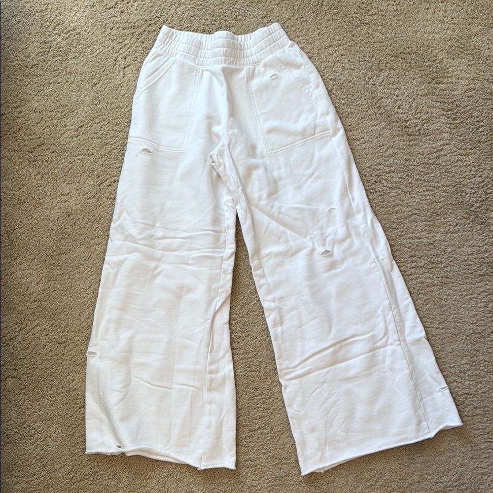 Aerie White Wide-Leg Pants
